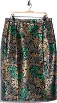 LK Bennett Charlotte Metallic Brocade Midi Skirt