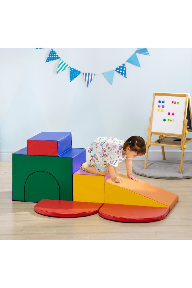 7-Piece Rearrangeable Toddler Climber, Baby Soft Play Equipment, Alternate, color, Multi-colored
