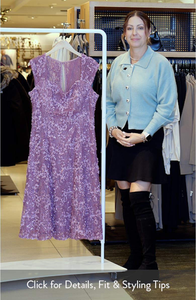 Embellished Floral Soutache Lace Cocktail Dress, sales video thumbnail