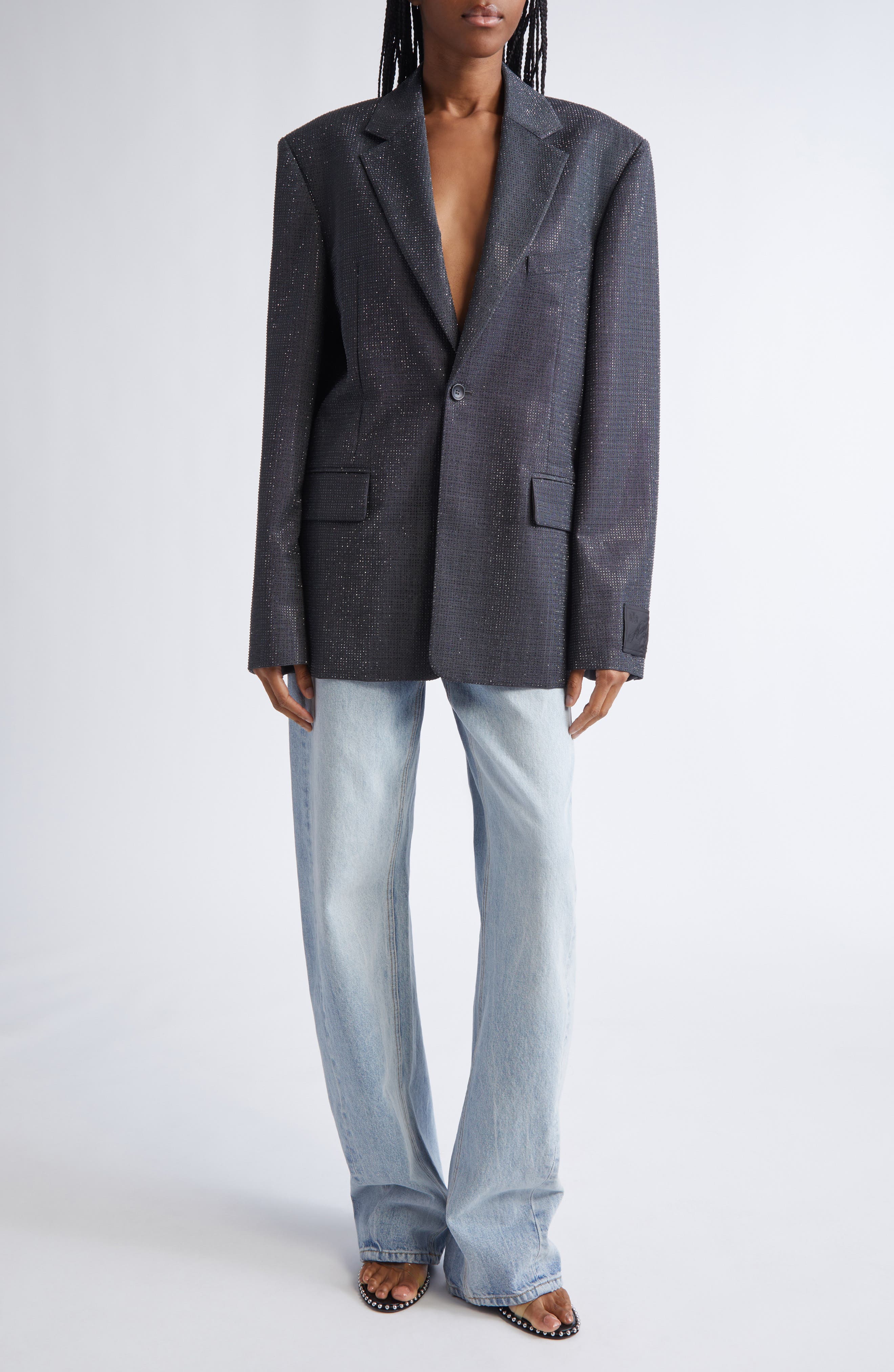 Hotfix Crystal Oversize Blazer - image 2