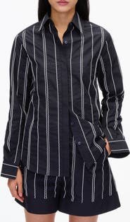 3.1 Phillip Lim Wave Embroidered Long Sleeve Shirt