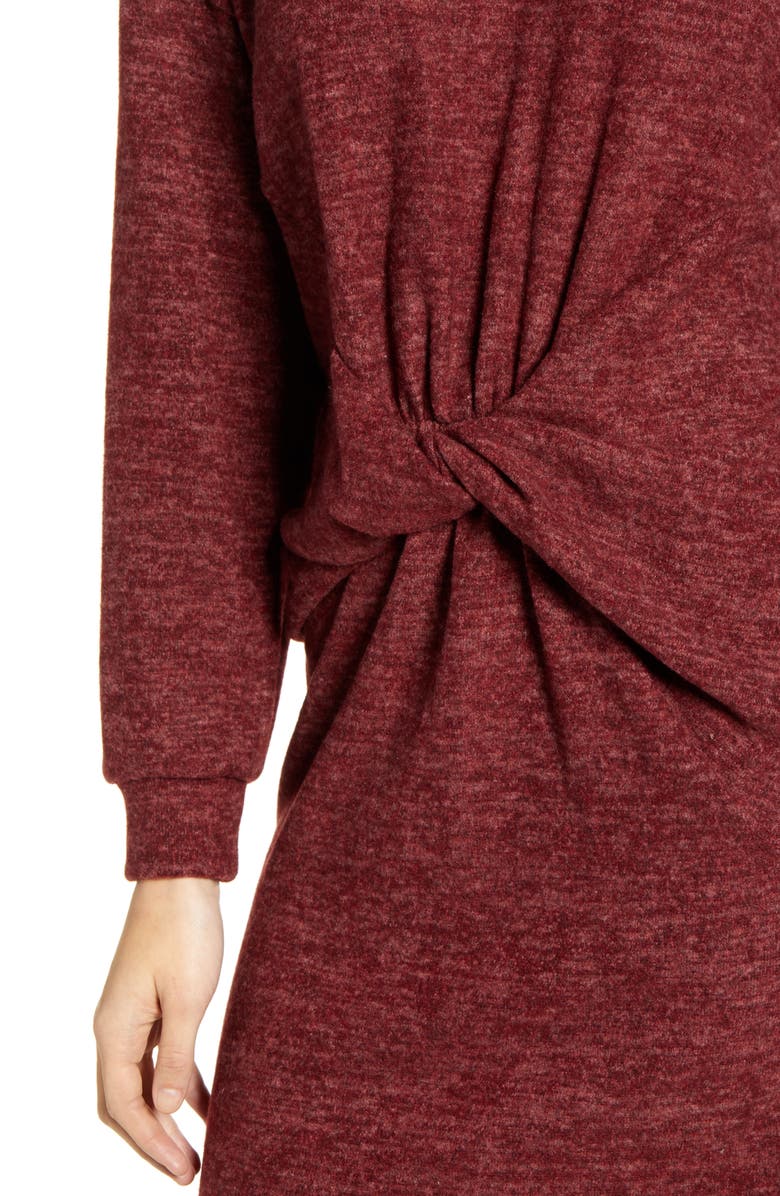 All in Favor Twist Front Sweater Dress, Alternate, color,