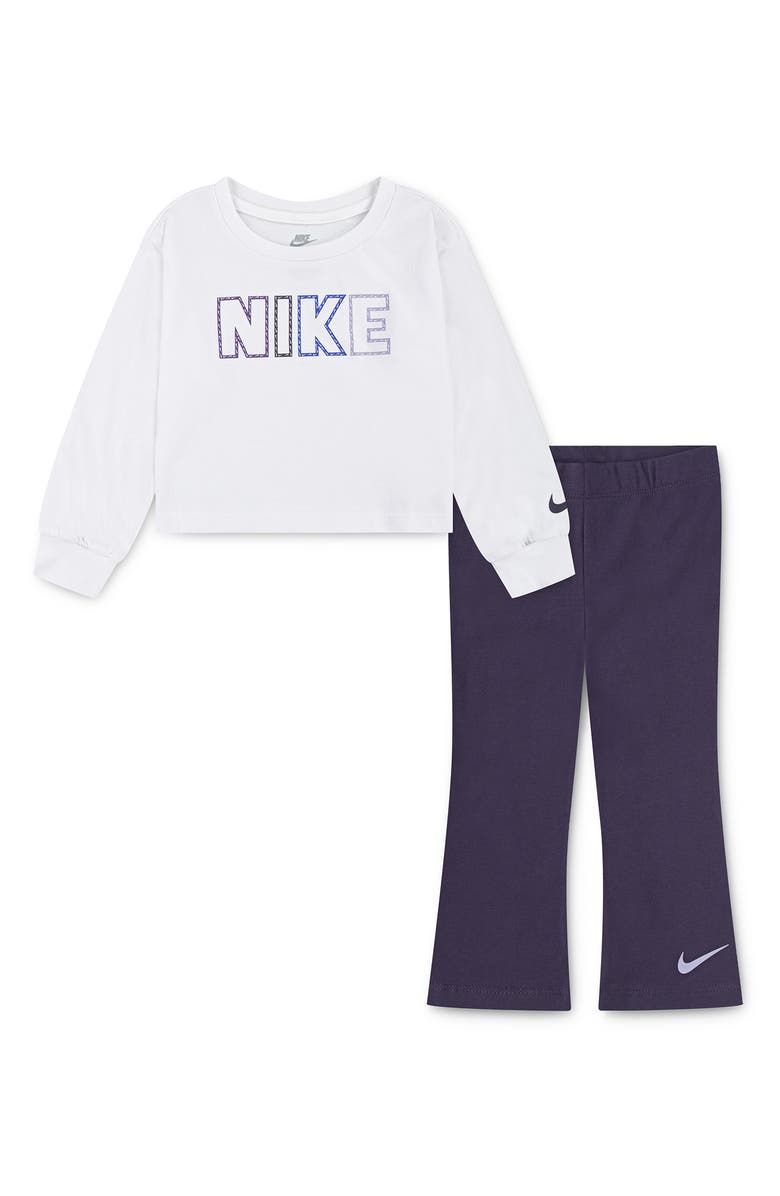 Nike Crewneck T-Shirt & Leggings Set, Main, color, Dark Raisin