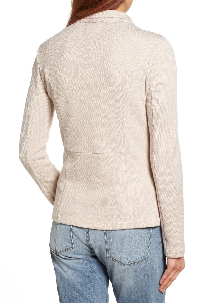 Knit Blazer, Alternate, color, TAN- WHITE PATTERN