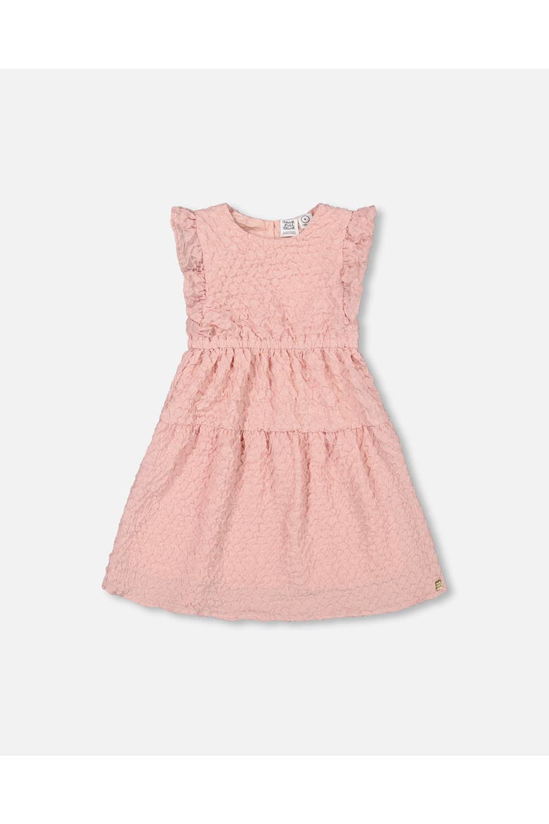 Little Girl's Textured Poplin Dress Silver Pink, Main, color, Silver Pink