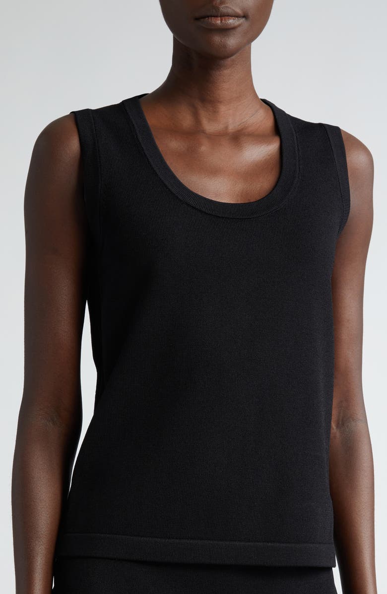 ST. JOHN Santiago Scoop Neck Sweater, Alternate, color, Black