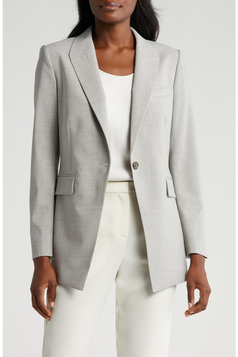 Etiennette Wool Blend Blazer, Main, color, LIGHT GREY MELANGE