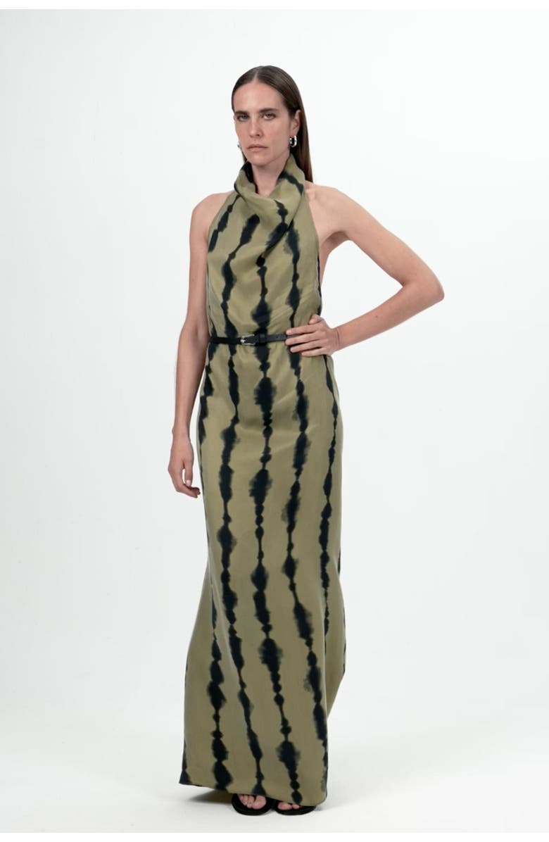 Nocturne Belt Detailed Printed Maxi Dress, Alternate, color,