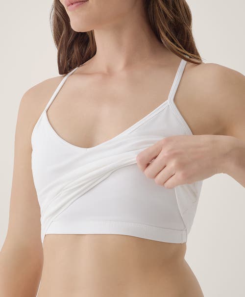 Pact Everyday Shelf Bra Cropped Camisole In White
