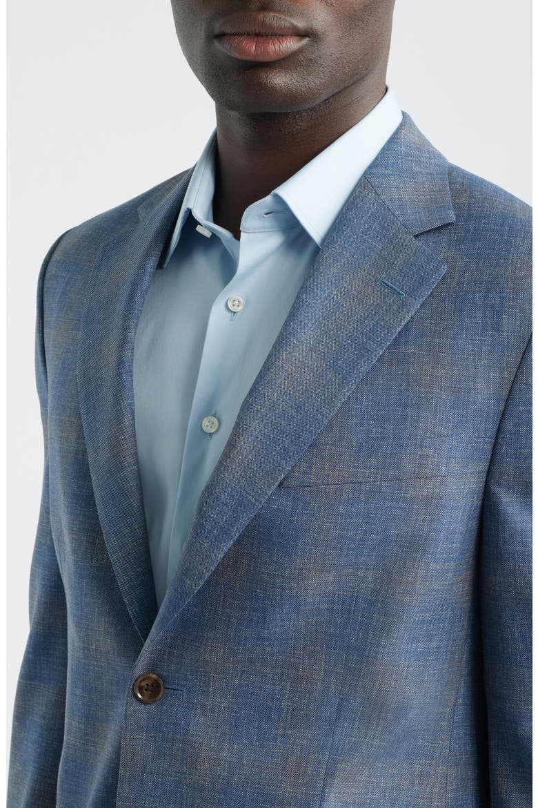 Hartford Classic Fit Blue Plaid Wool Sport Coat, Alternate, color, MEDIUM BLUE