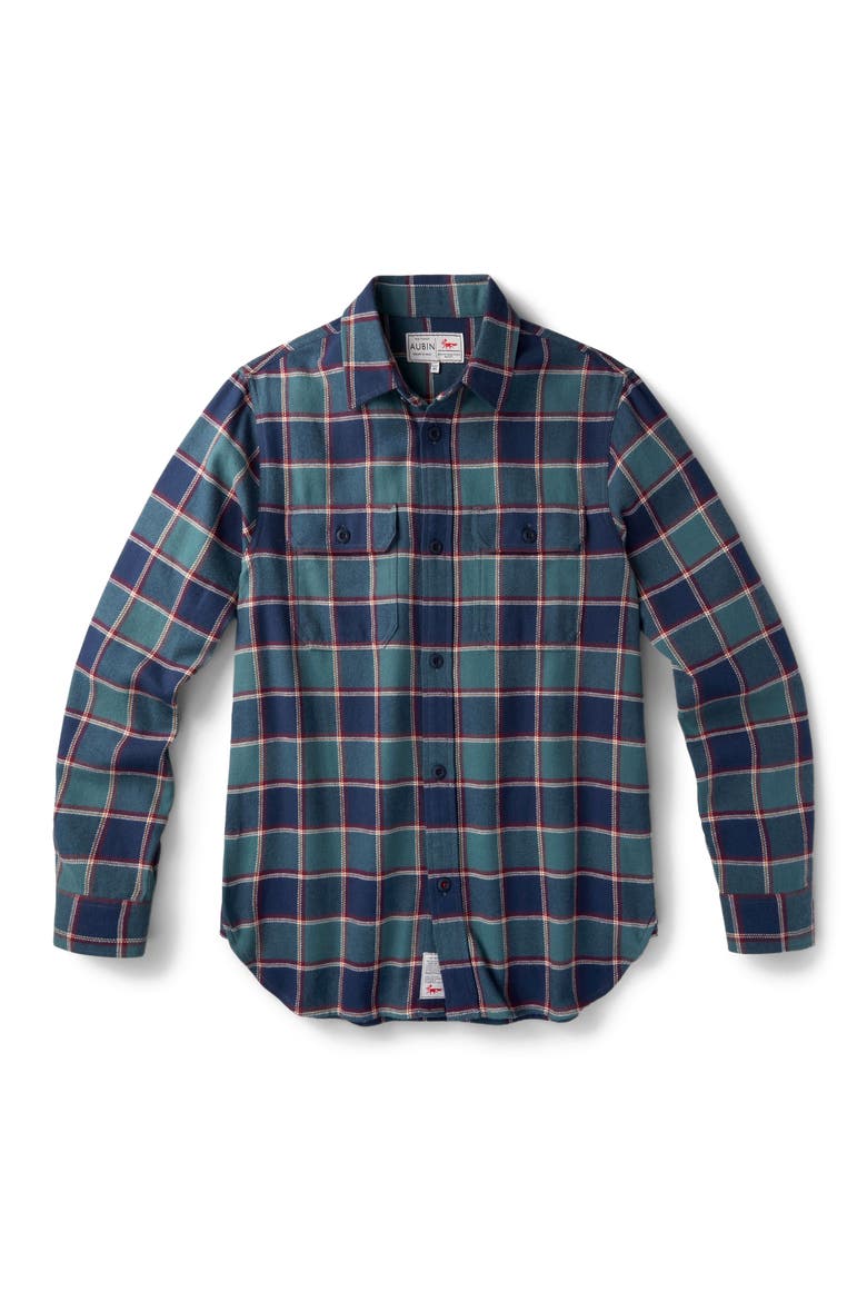 Crowle Button Up Flannel Shirt, Alternate, color, Dark Green Check