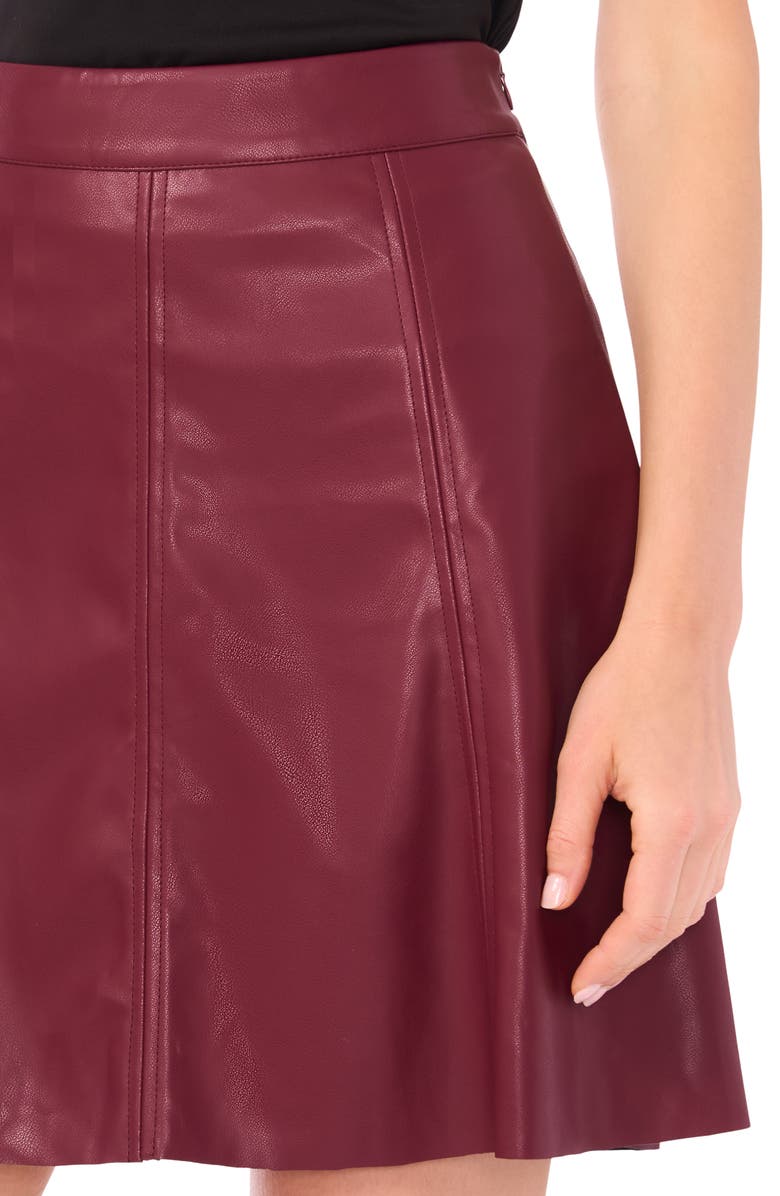 Parker Faux Leather Mini Skirt, Alternate, color, Zinfandel