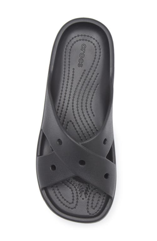Crocs Cross Strap Slide Sandal In Black