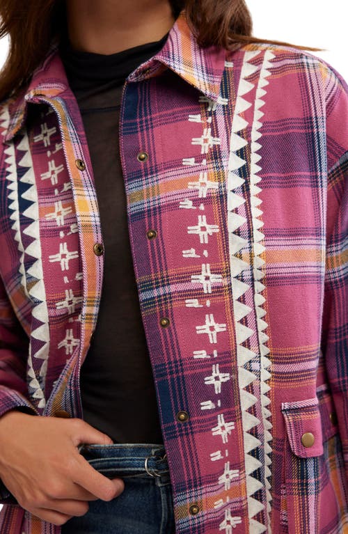 FREE PEOPLE FREE PEOPLE NORDIC CHILL PLAID COTTON SHIRT JACKET 
