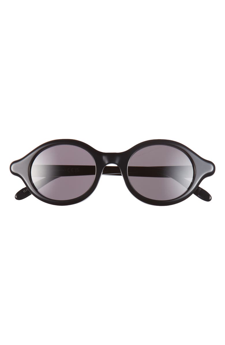 Loewe Slim Round Sunglasses, Main, color, Shiny Black / Smoke