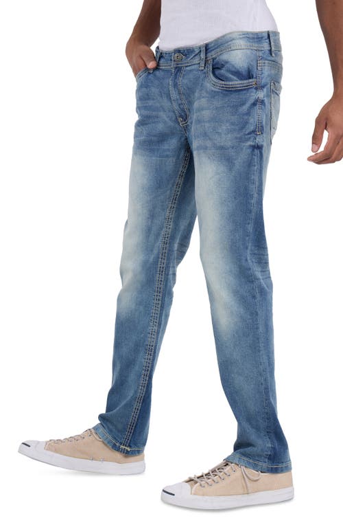 X-ray Xray Saddle Stitch Stretch Straight Leg Jeans In Blue