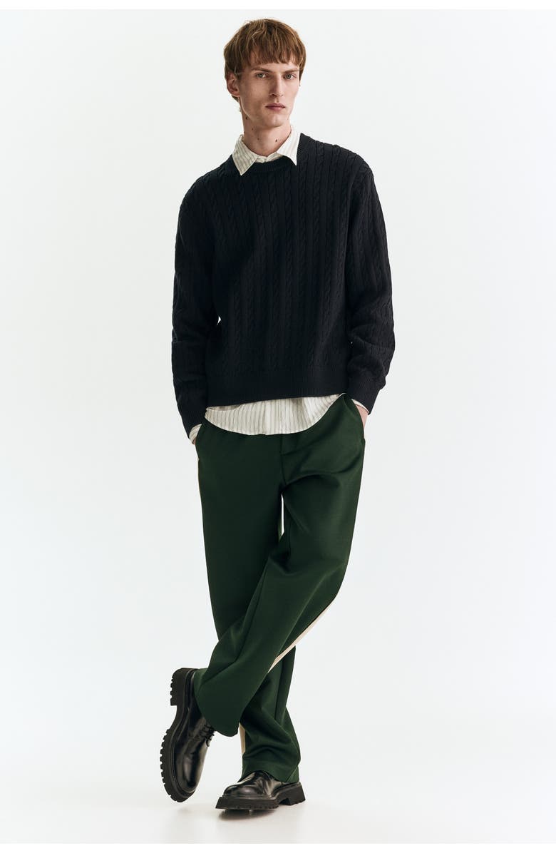 H&M Regular Fit Cable-knit Jumper, Alternate, color, Navy Blue