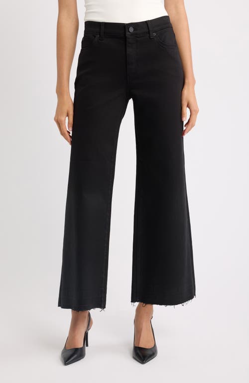KOBI HALPERIN Rafaella Raw Hem Wide Leg Jeans in Black at Nordstrom, Size 26