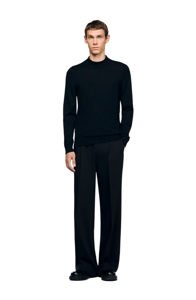 SANDRO Mock neck sweater, Alternate, color, Black