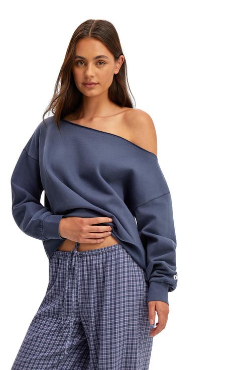 Women's Off The Shoulder Fleece Jumper