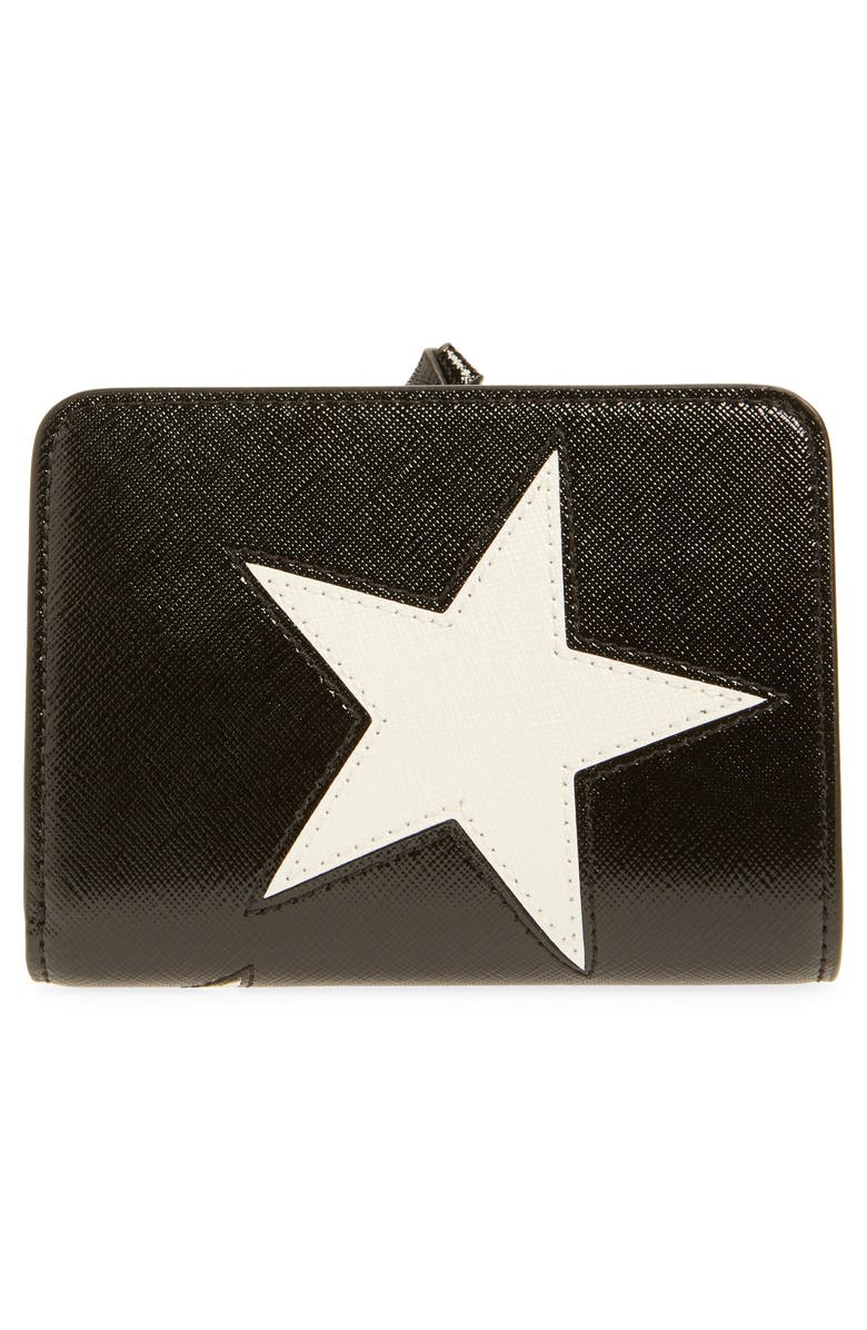Marc Jacobs Star Graphic Mini Compact Wallet, Alternate, color, Black/ White
