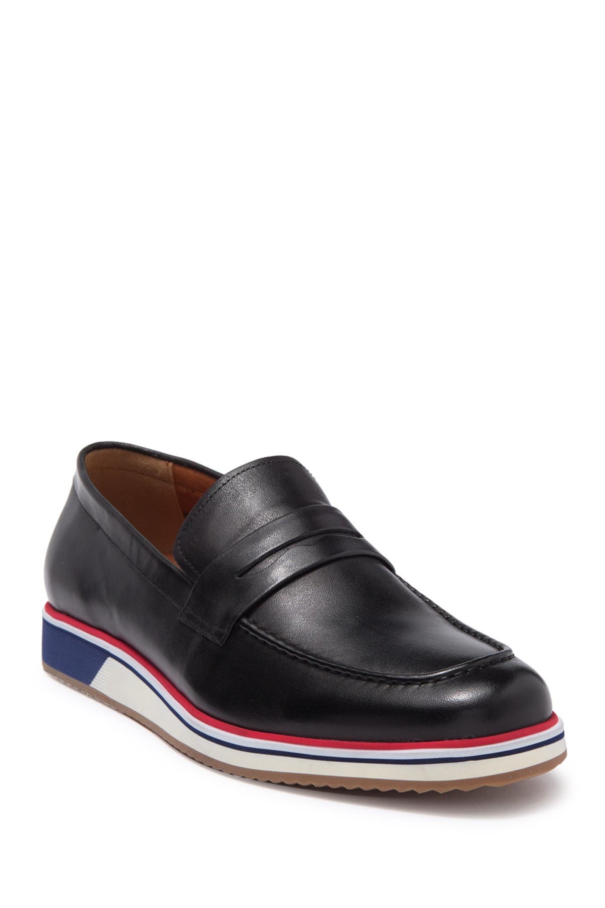 Ike Behar Max Striped Midsole Leather Loafer, Main, color, 