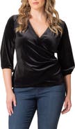 Kiyonna Odette Velvet Faux Wrap Top