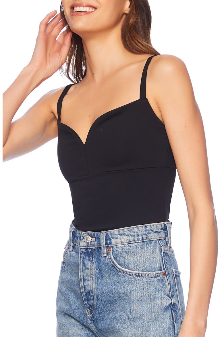 Sweetheart Neck Camisole, Alternate, color, BLACK