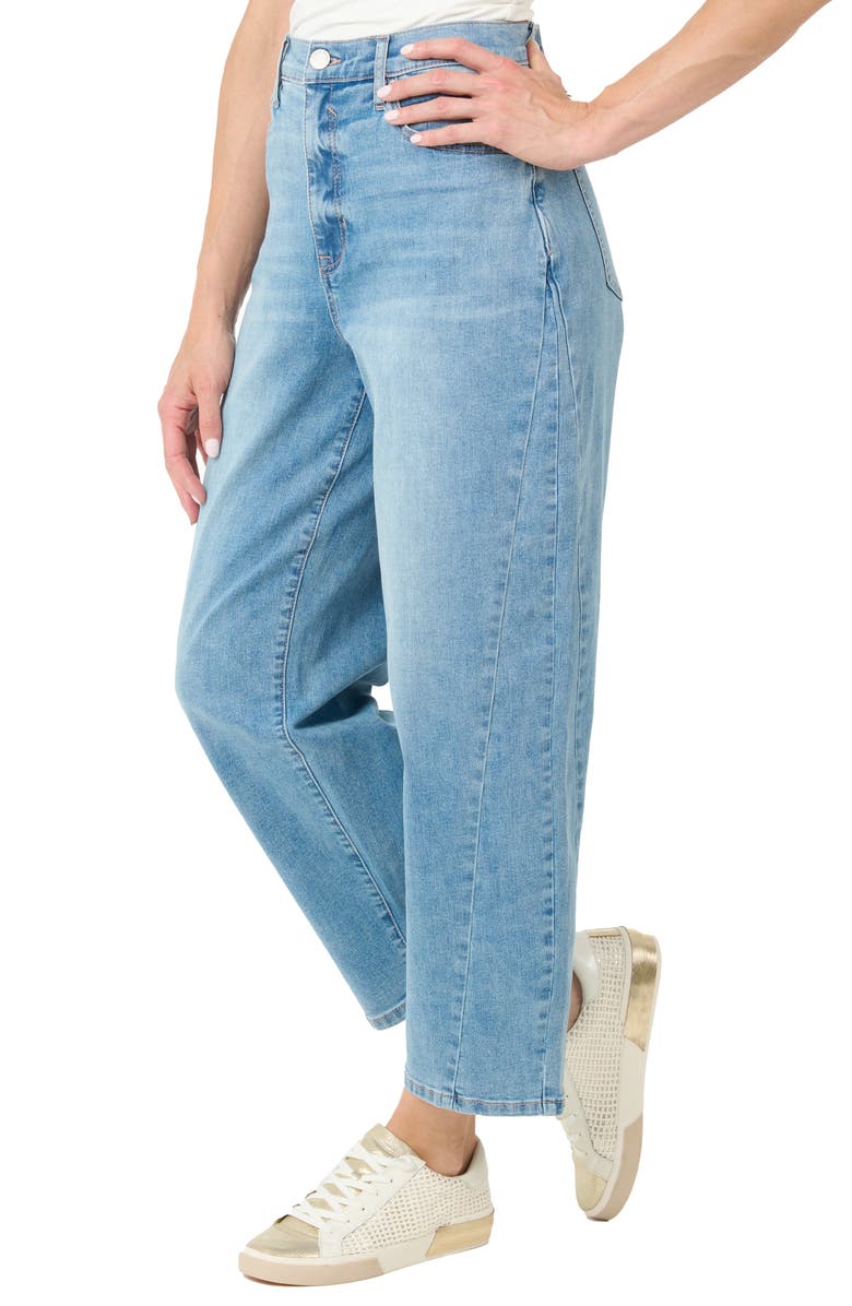Nicole Miller Arched High Waist Jeans, Alternate, color, Light Blue