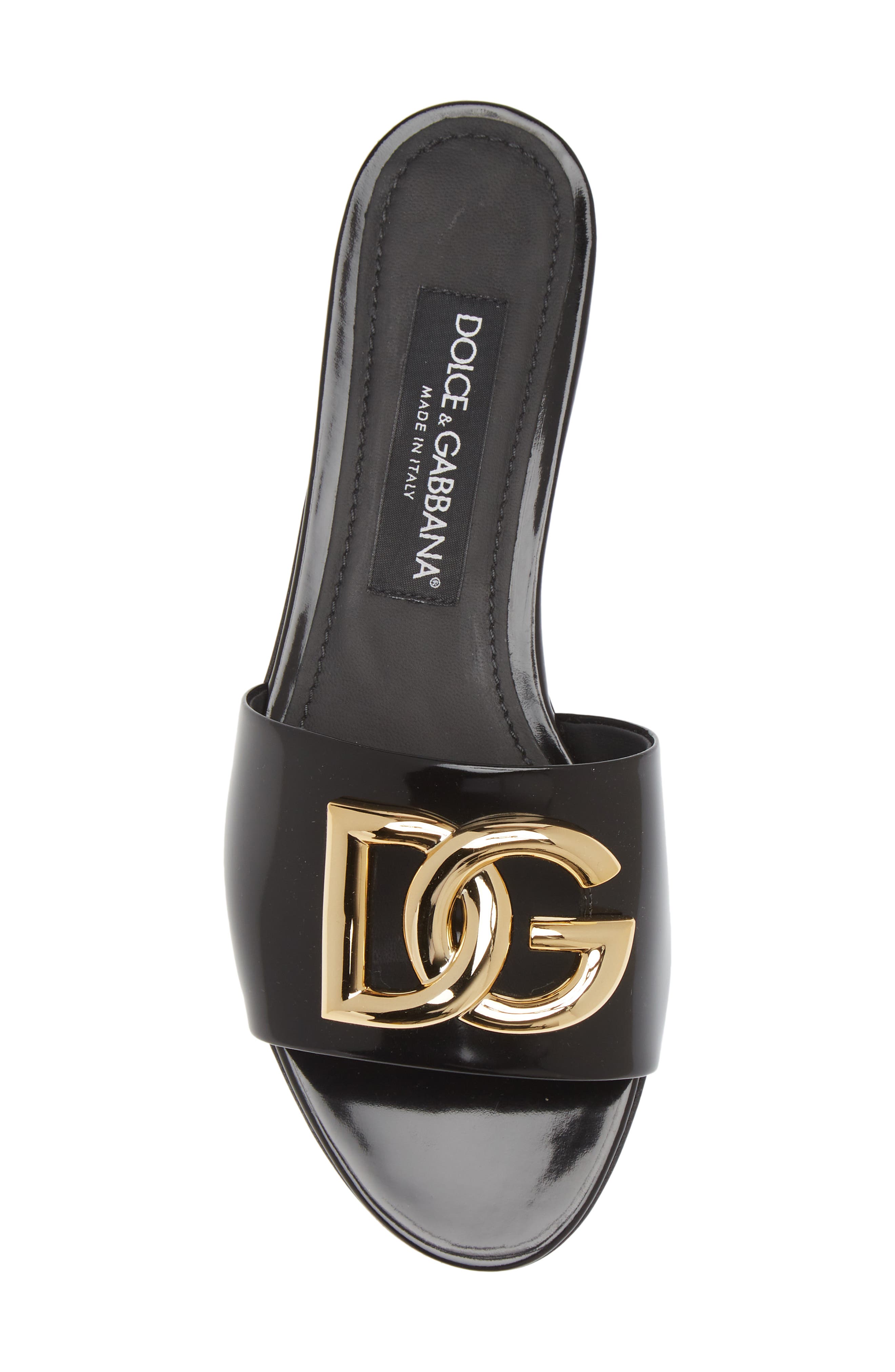 Dolce&Gabbana DG Logo Slide Sandal, Alternate, color, Black