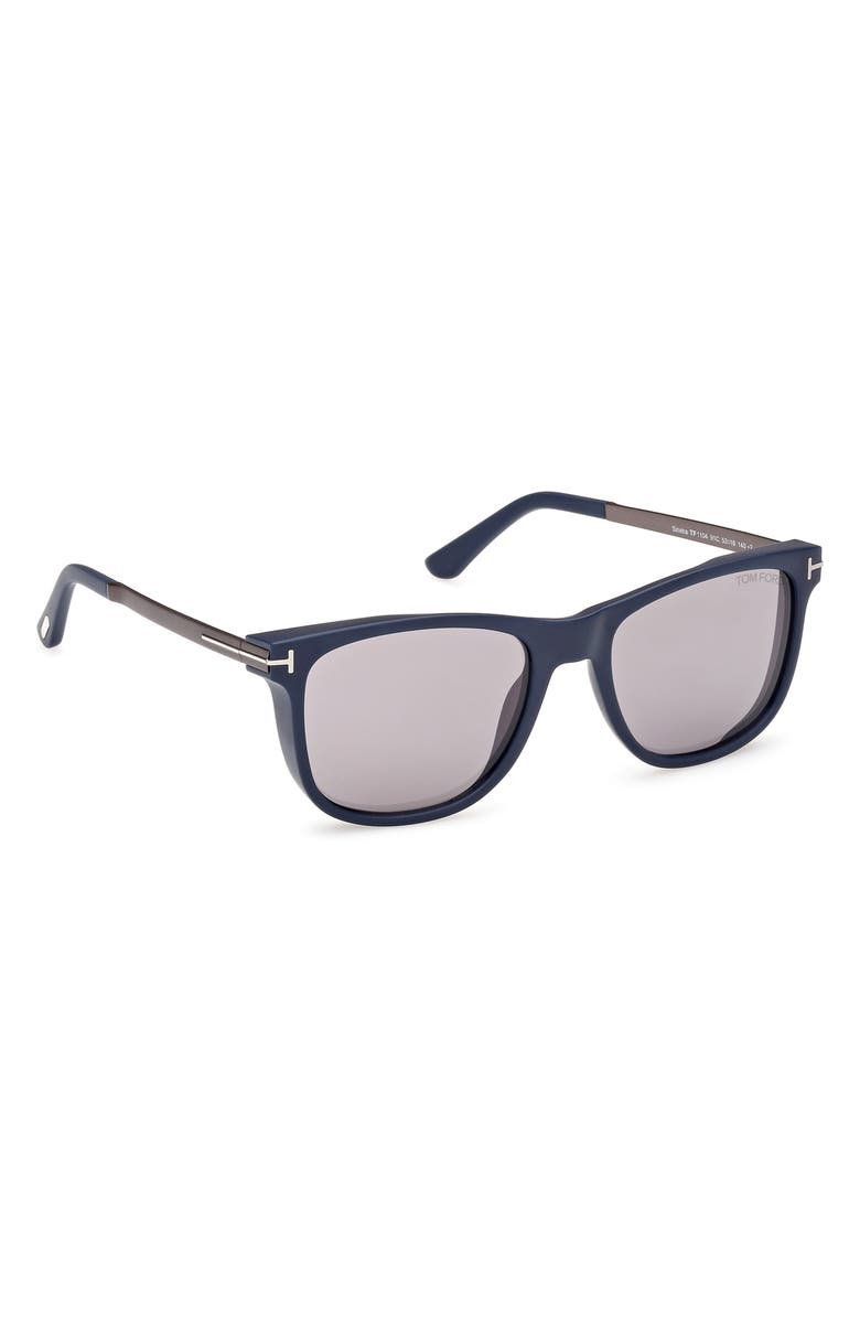 TOM FORD 53mm Square Sunglasses, Alternate, color, Navy Blue Gunmetal / T Logo