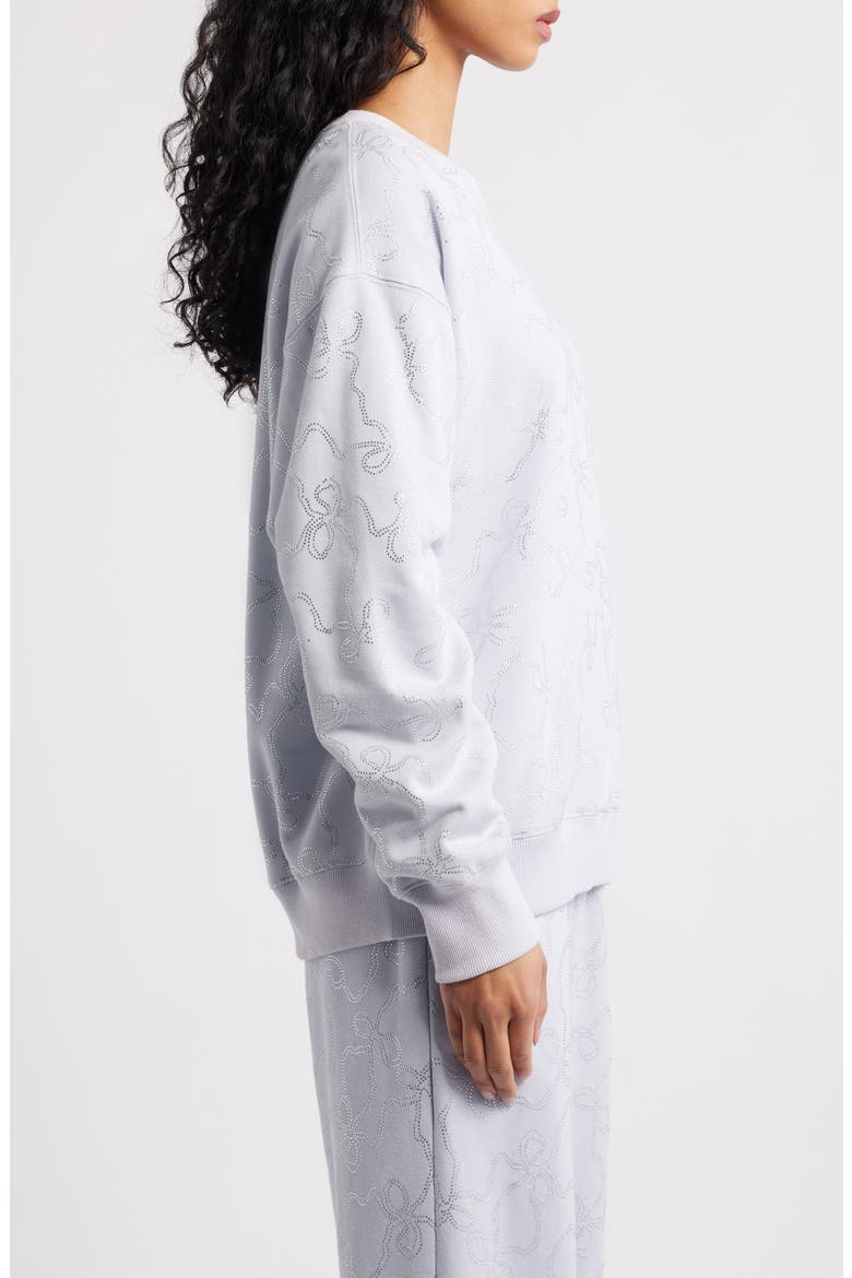 Karabeth Embellished Bow Sweatshirt, Alternate, color, ASPEN BLUE