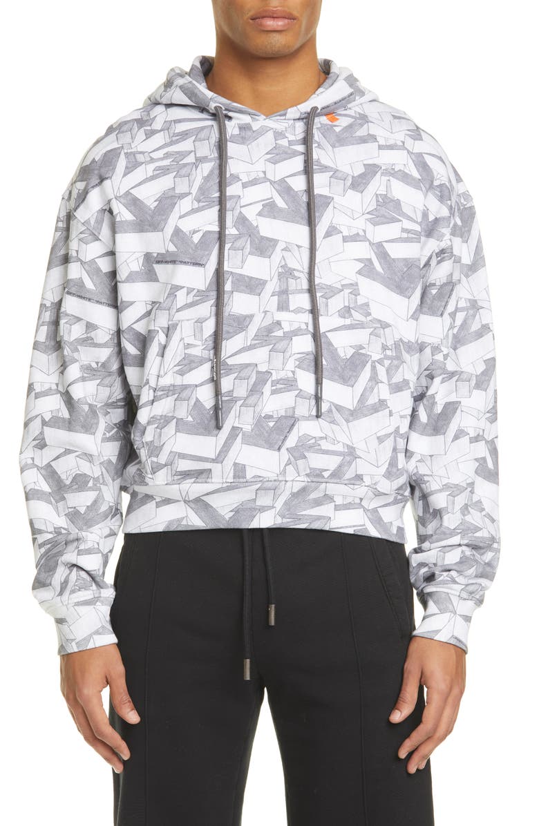 Off-White Arrows Print Cotton Hoodie, Main, color, 