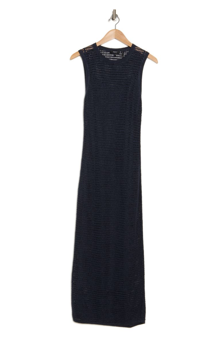 Open Stitch Linen Blend Tank Sweater Dress, Alternate, color, NOCTURNE WAY