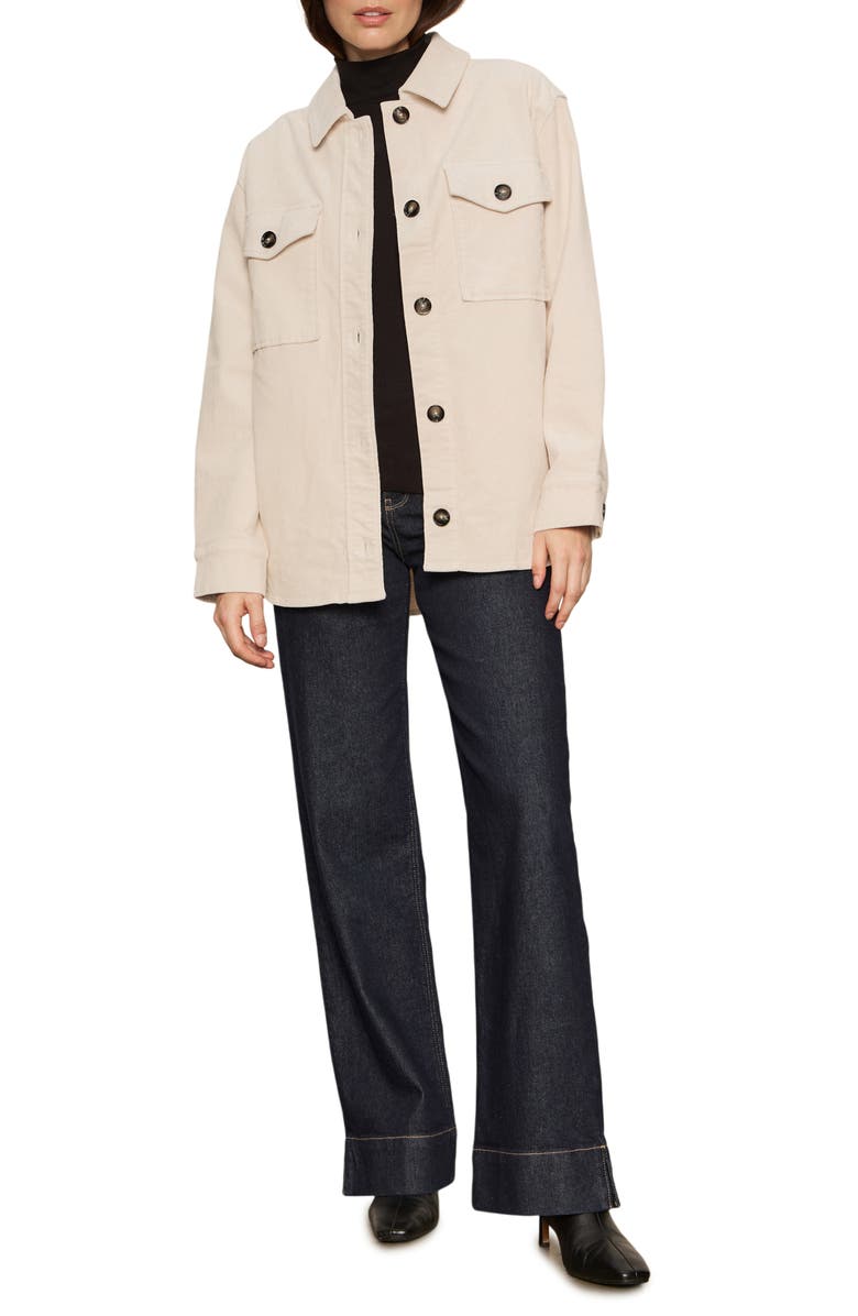 Sanctuary The Stretch Cotton Corduroy Shacket, Alternate, color, Mother Of Pearl