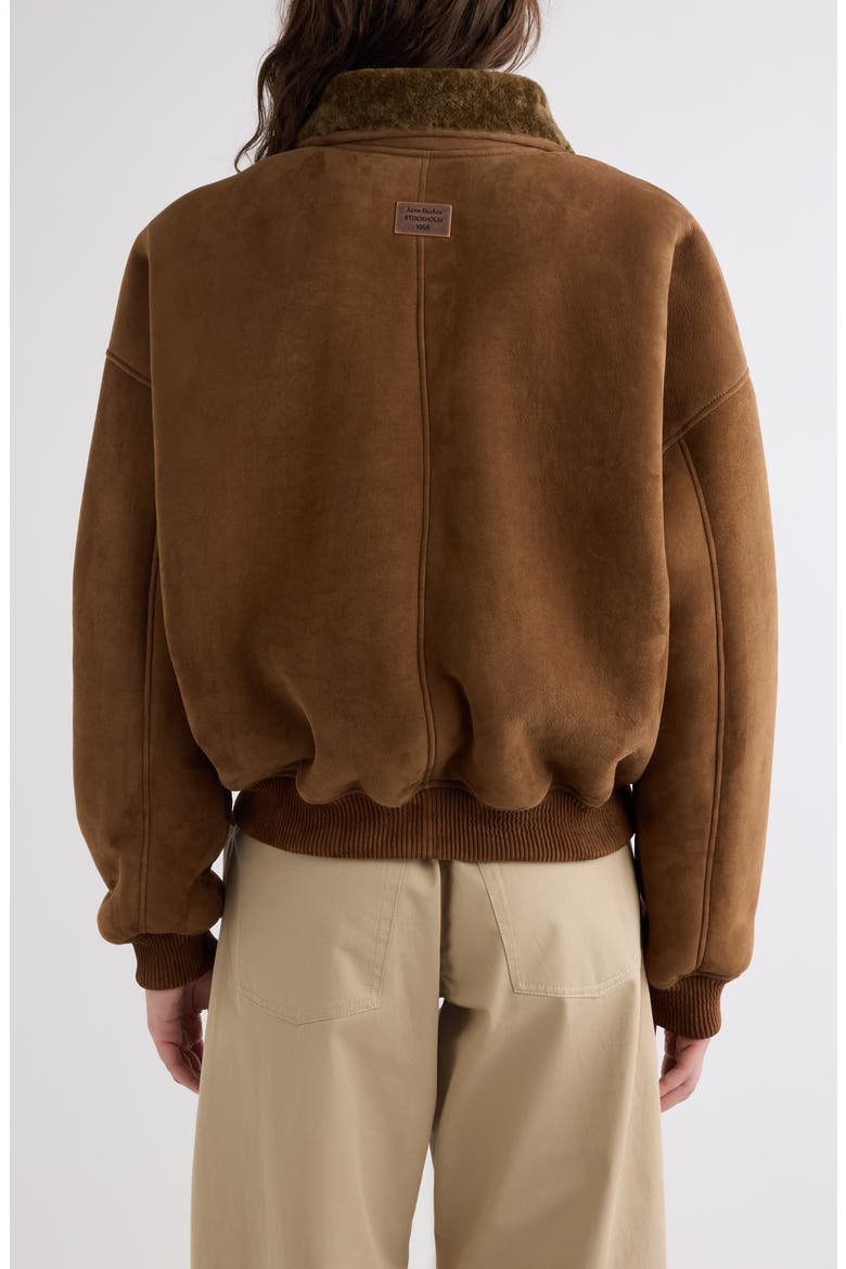 Lybrand Genuine Shearling Bomber Jacket, Alternate, color, CHESTNUT BROWN