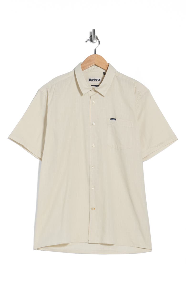 Barbour Pigment Dyed Cotton Button-Up Shirt, Alternate, color, Oatmeal