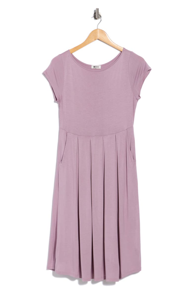 West Kei Cap Sleeve Knit Midi Dress, Alternate, color, LILAC