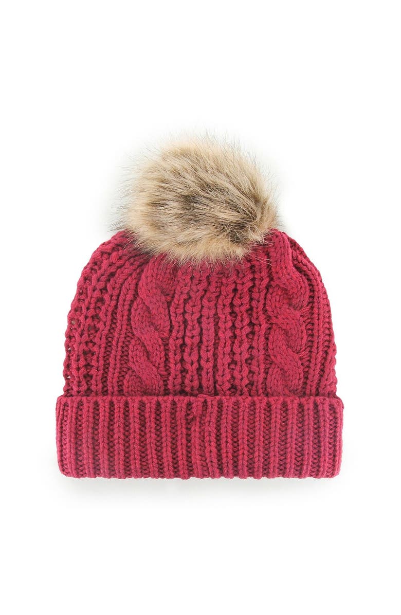 '47 Women's '47 Burgundy Washington Commanders Logo Meeko Cuffed Knit Hat with Pom, Alternate, color, Burgundy