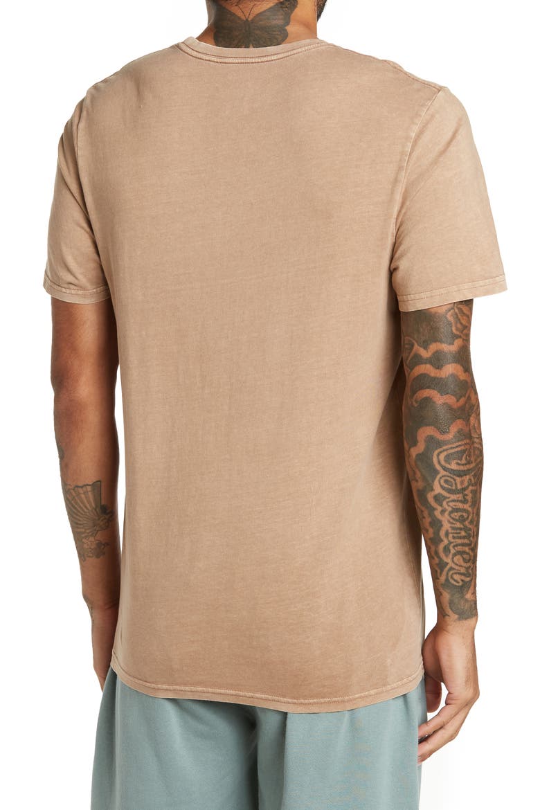 Acid Wash Crew Neck T-Shirt, Alternate, color, BROWN BARK
