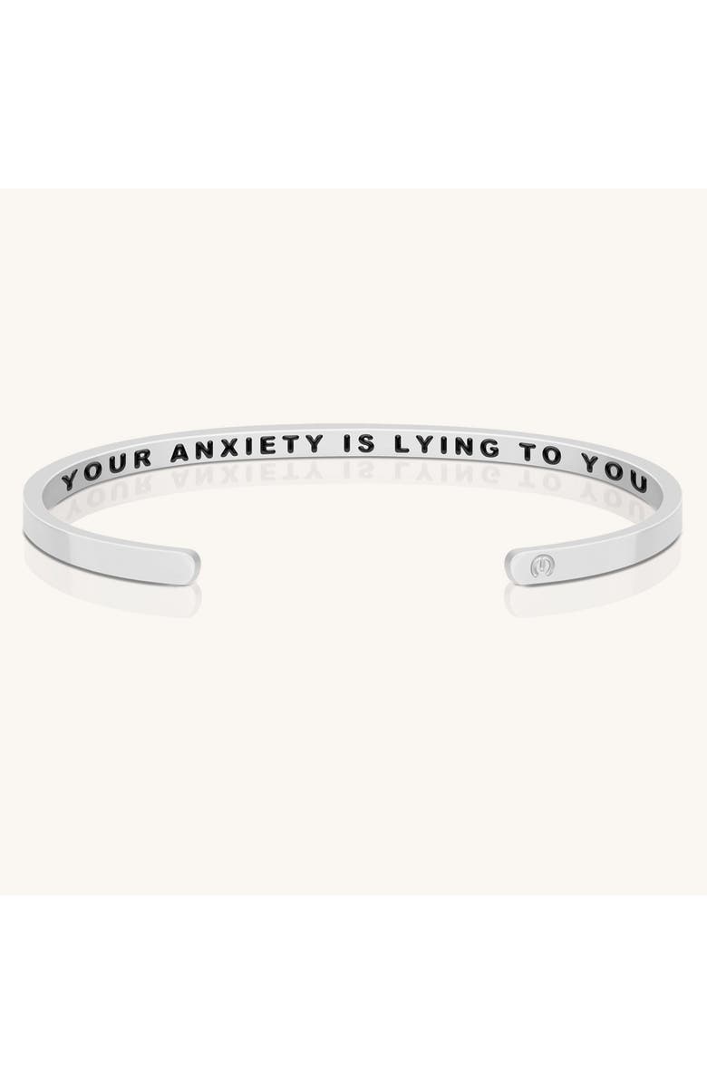 Mantra Your Anxiety Is Lying To You (within) bracelet, Main, color, Silver