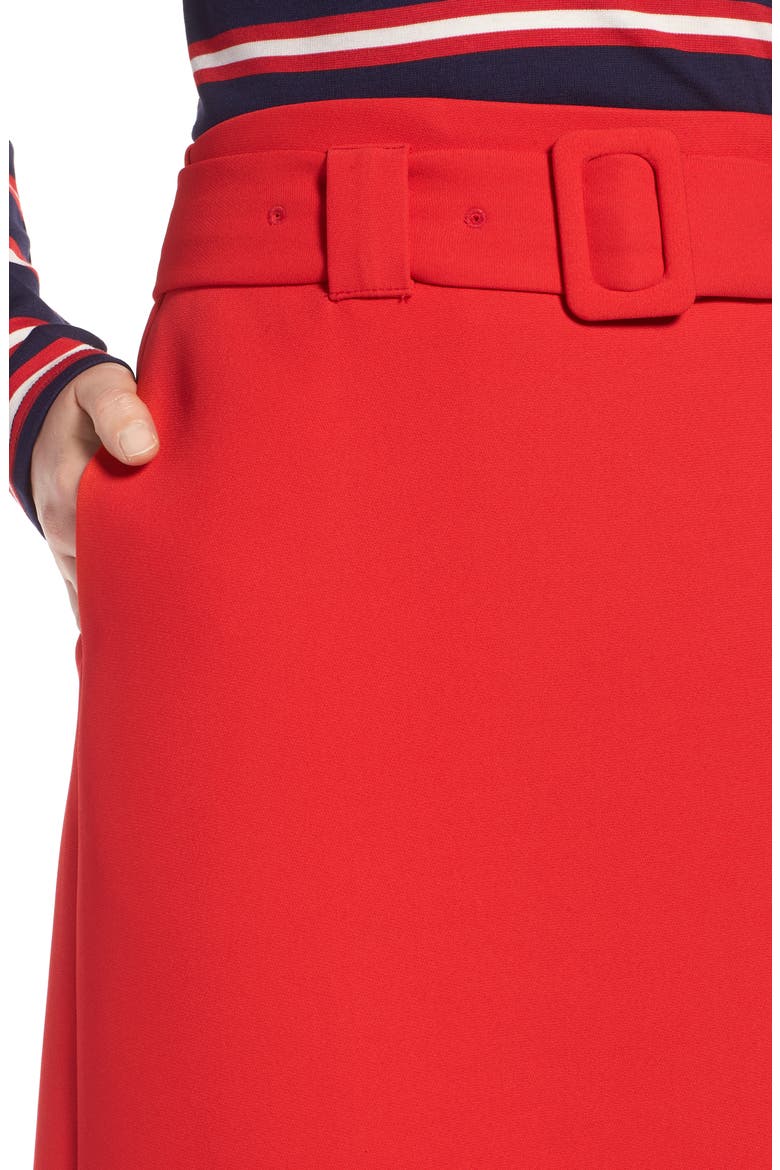 Belted Skirt, Alternate, color, RED CHINOISE