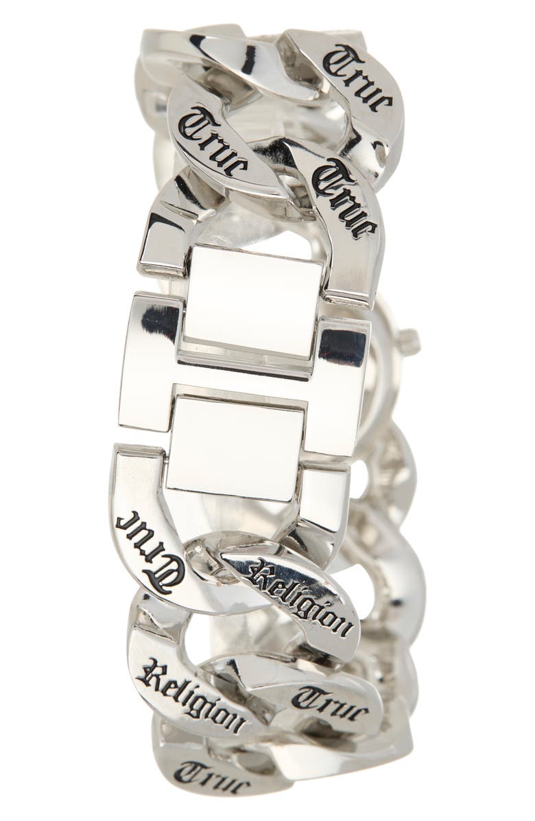 True Religion Repeat Logo Bracelet Watch, Alternate, color, Silver