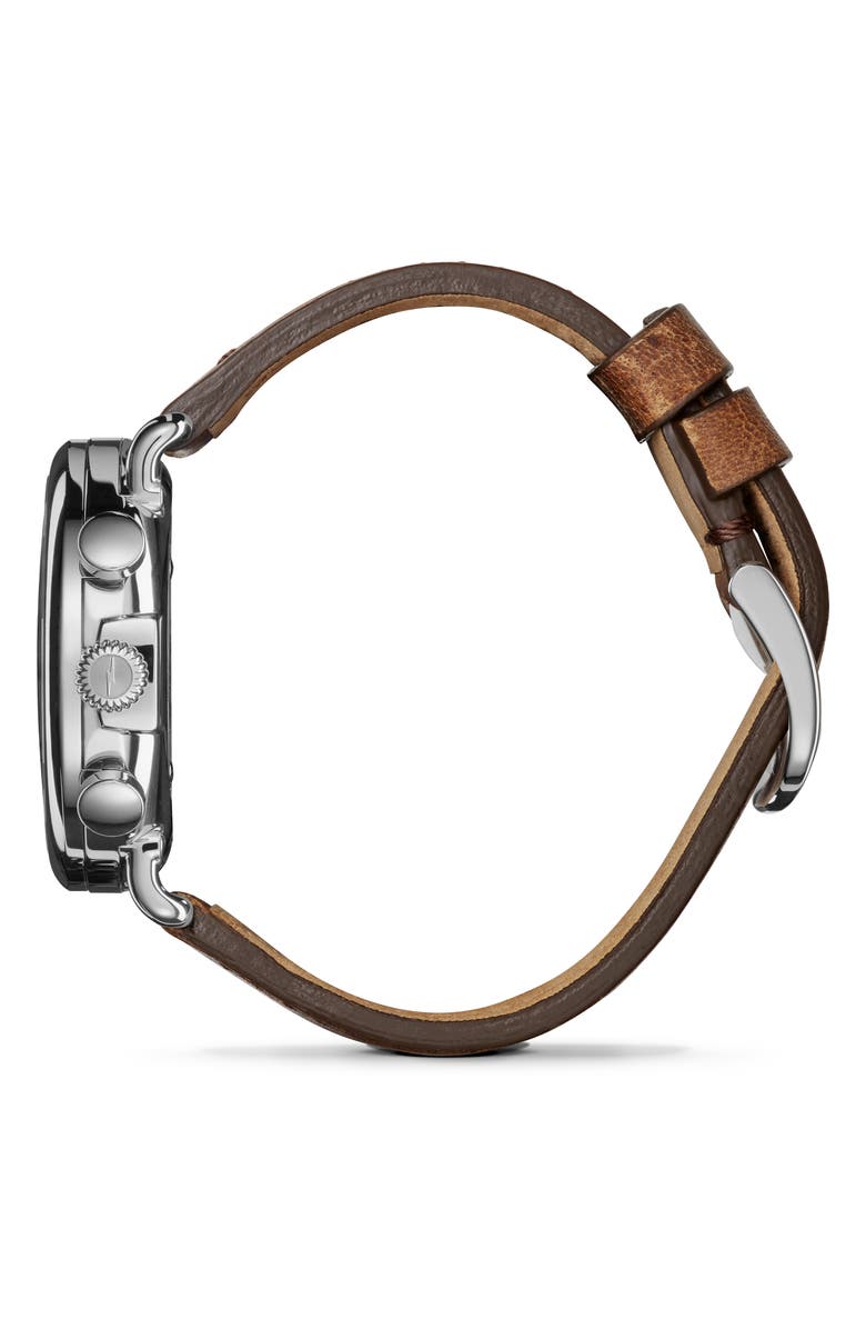 Shinola Runwell Chronograph Leather Strap Watch, 41mm, Alternate, color, Midnighblu