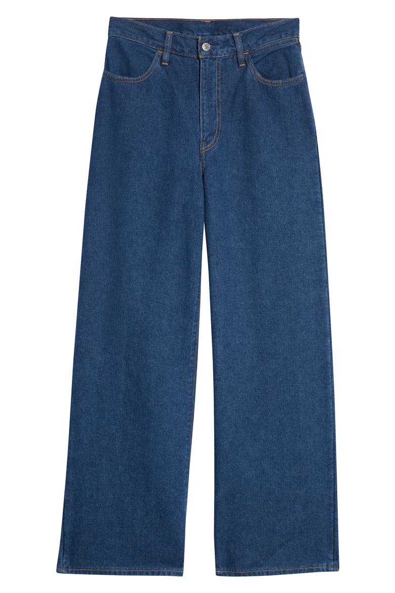 Unisex High Waist Wide Leg PPRMINT™ Organic Cotton & Hemp Jeans, Alternate, color, MID WASH
