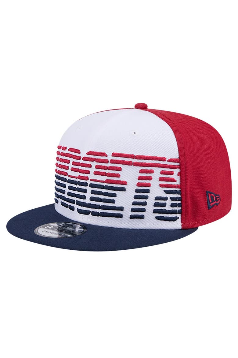 Men's New Era White/Navy Denver Nuggets Throwback Gradient Tech Font 9FIFTY Snapback Hat, Alternate, color, White