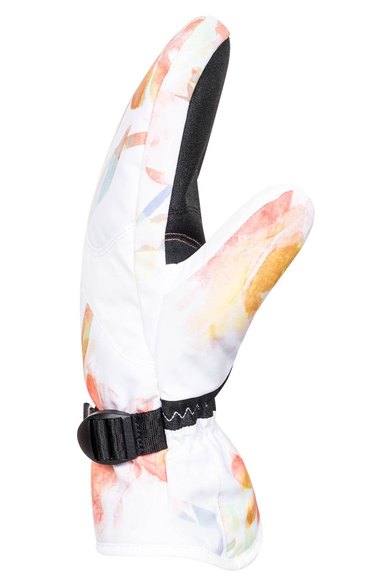 Jetty Floral Print Mittens, Alternate, color, BRIGHT WHITE TENDERNESS