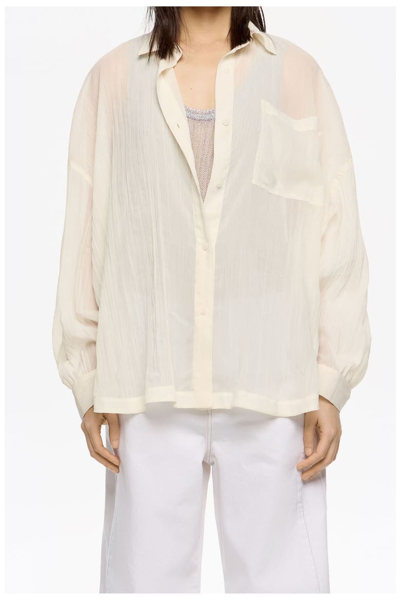 Oversize Pleated Shirt, Main, color, IVORY