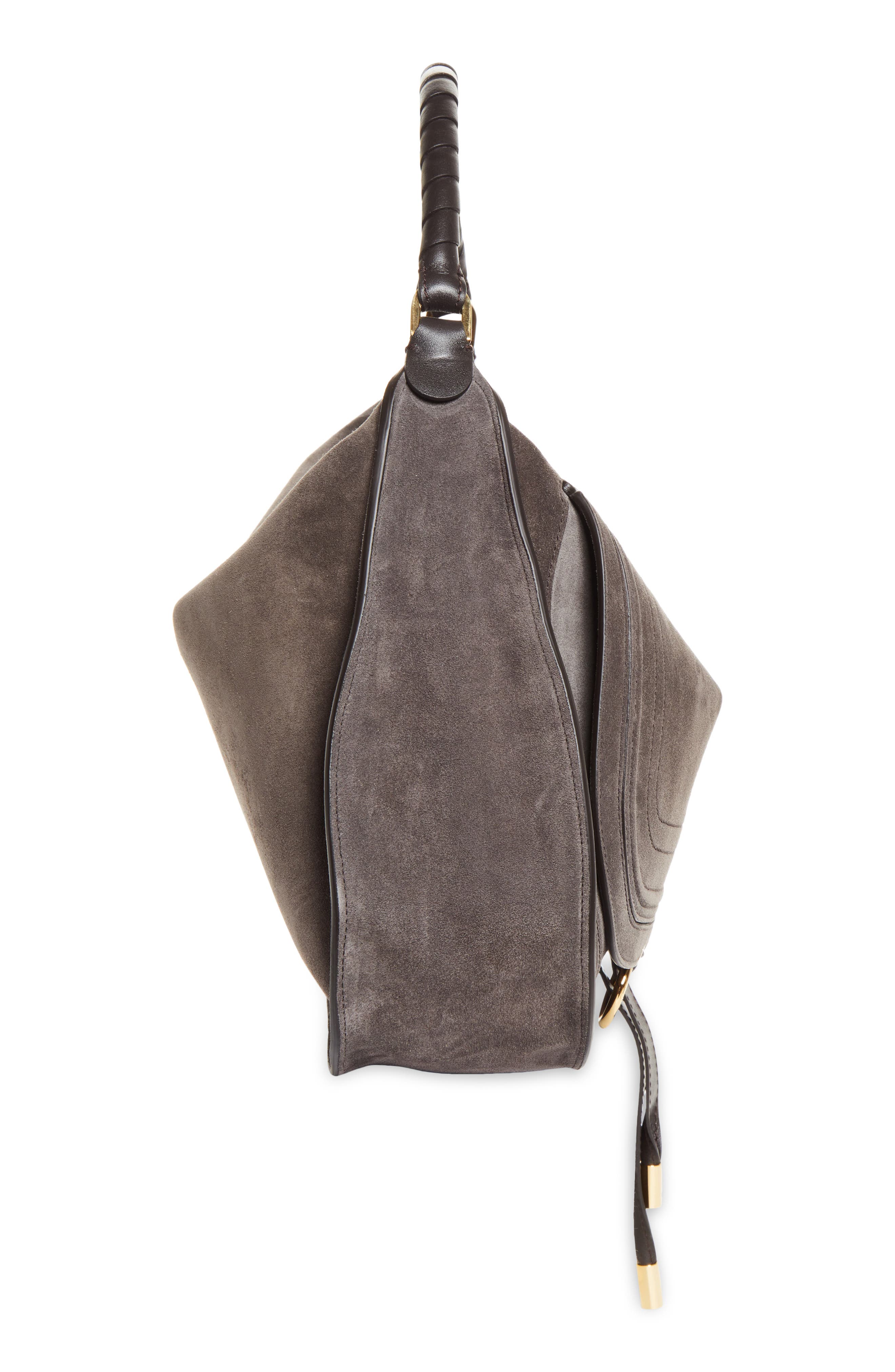 Chloé Medium Marcie Suede Shoulder Bag, Alternate, color, Kohl Brown