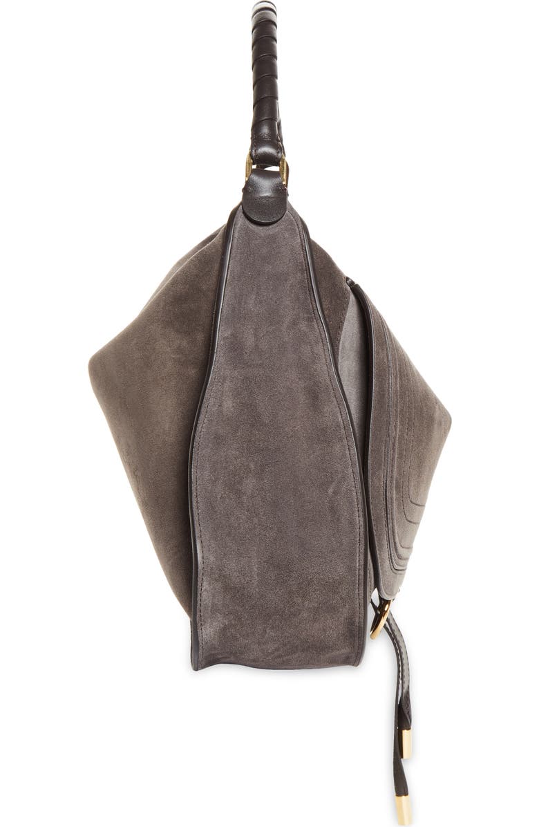 Chloé Medium Marcie Suede Shoulder Bag, Alternate, color, Kohl Brown